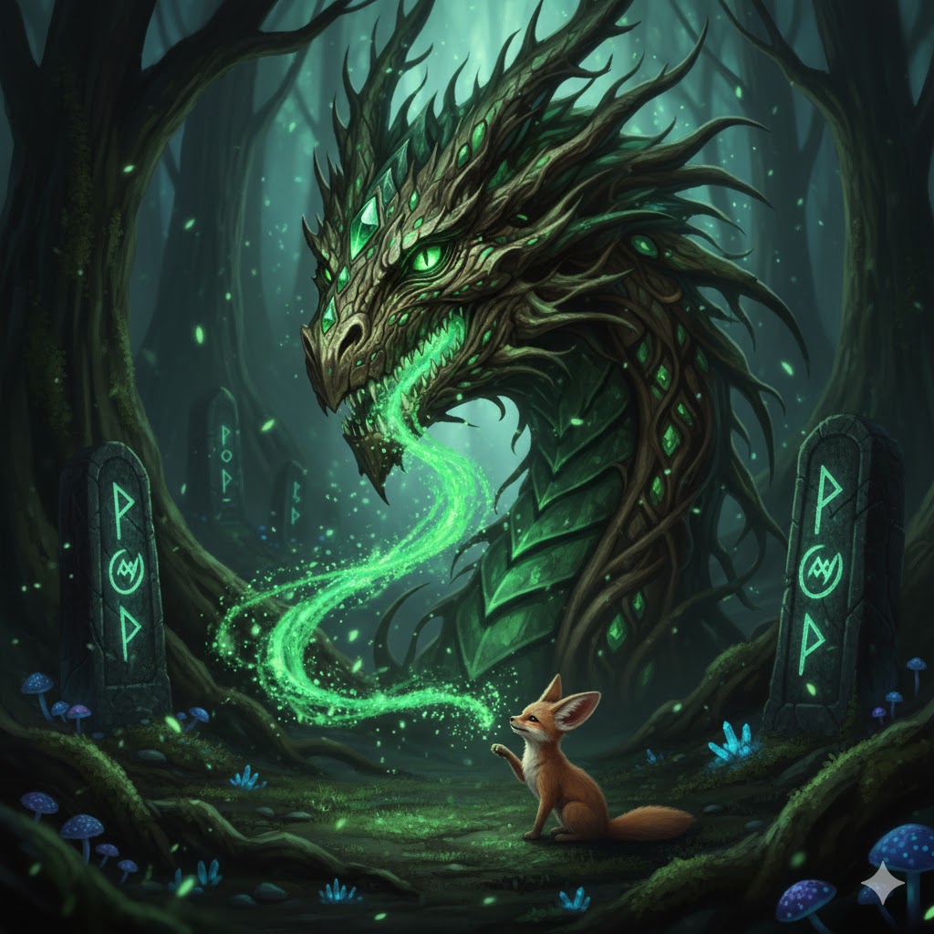 Wide shot showing the dragon-human bond and embrace